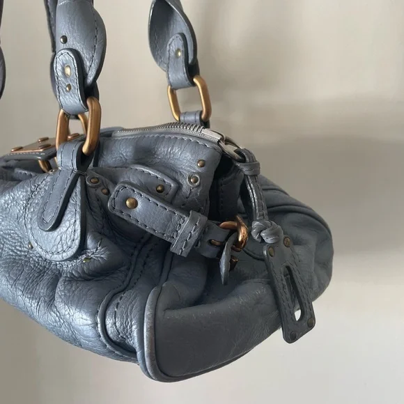 Gray Leather Handbag - Picture 3 of 7